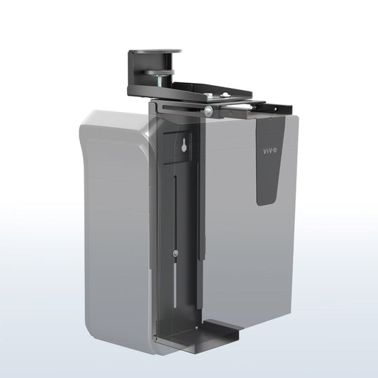 Simple Clamp-on PC Mount on a white and blue gradient background