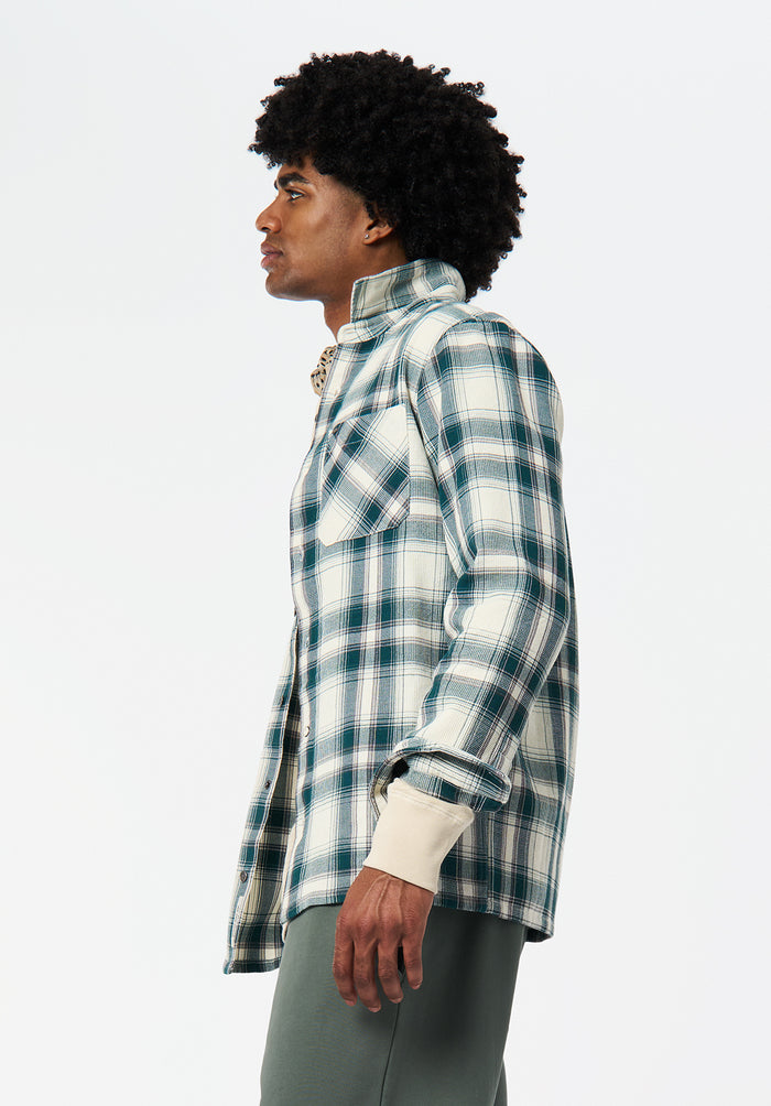 Buffalo Men Shirts Green Woven Woven Long Sleeve Long-Sleeve Plaid Pattern