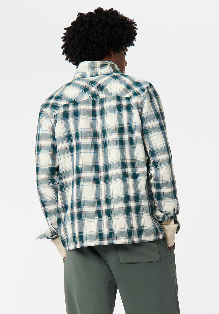 Buffalo Men Shirts Green Woven Woven Long Sleeve Long-Sleeve Plaid Pattern