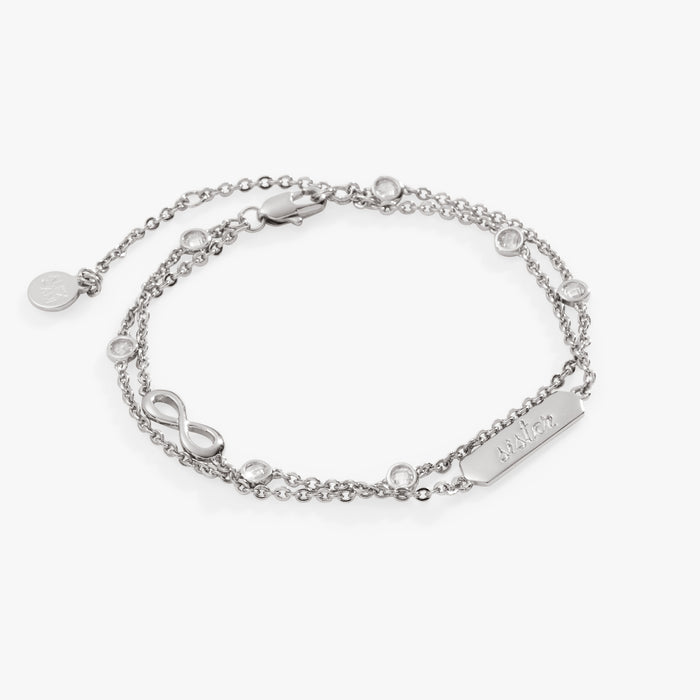 Sister Infinity Chain Double Strand Bracelet