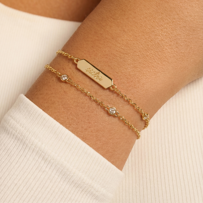 Sister Infinity Chain Double Strand Bracelet