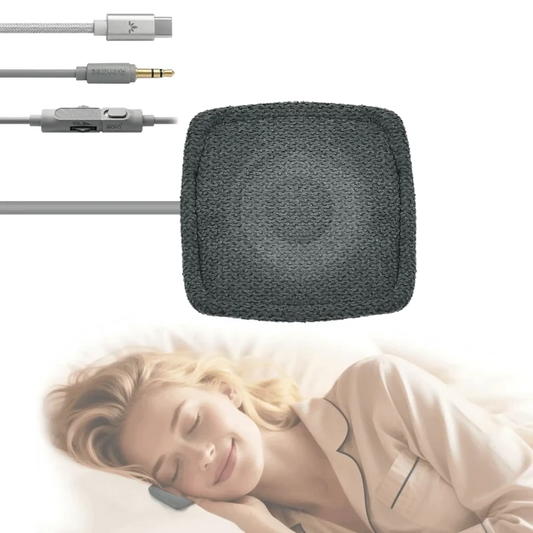 Slumber Mini Ultra-Thin Wired Pillow Speaker for Sleeping, USB-C and AUX compatible with phones and tablets, fully wired with no batteries