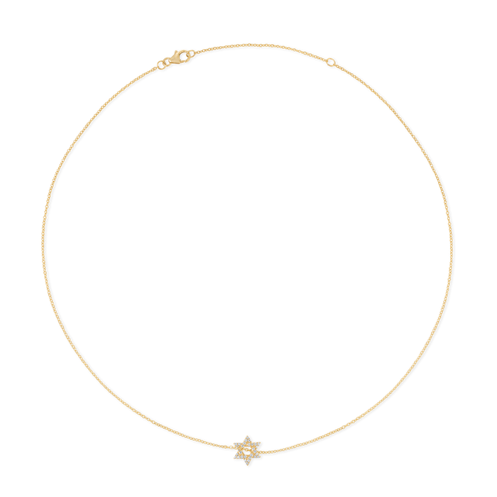 Small Pave Star of David Necklace
