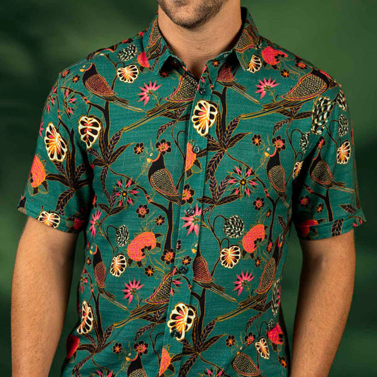 RSVLTS RSVLTS Bamboo Short Sleeve Shirt Songbirds – Bamboo Short Sleeve Shirt Songbirds – Bamboo Short Sleeve Shirt