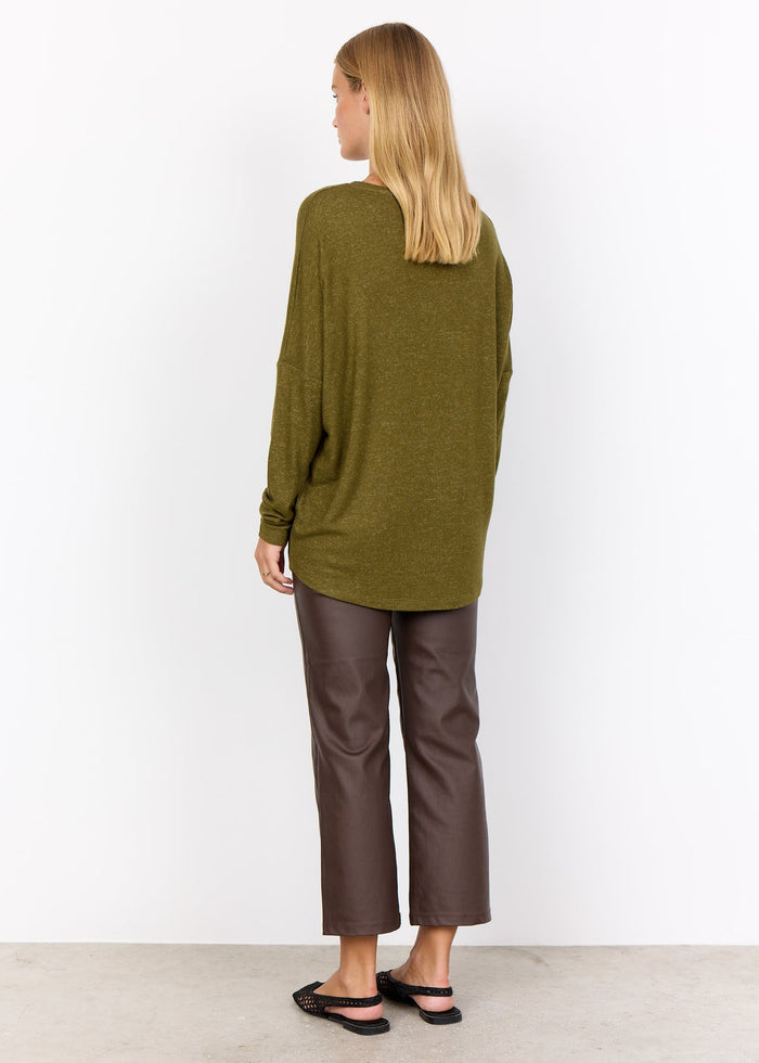 Soya Concept 24788-20 Biara Blouse Dark Olive Melange at Dotique Peak Village