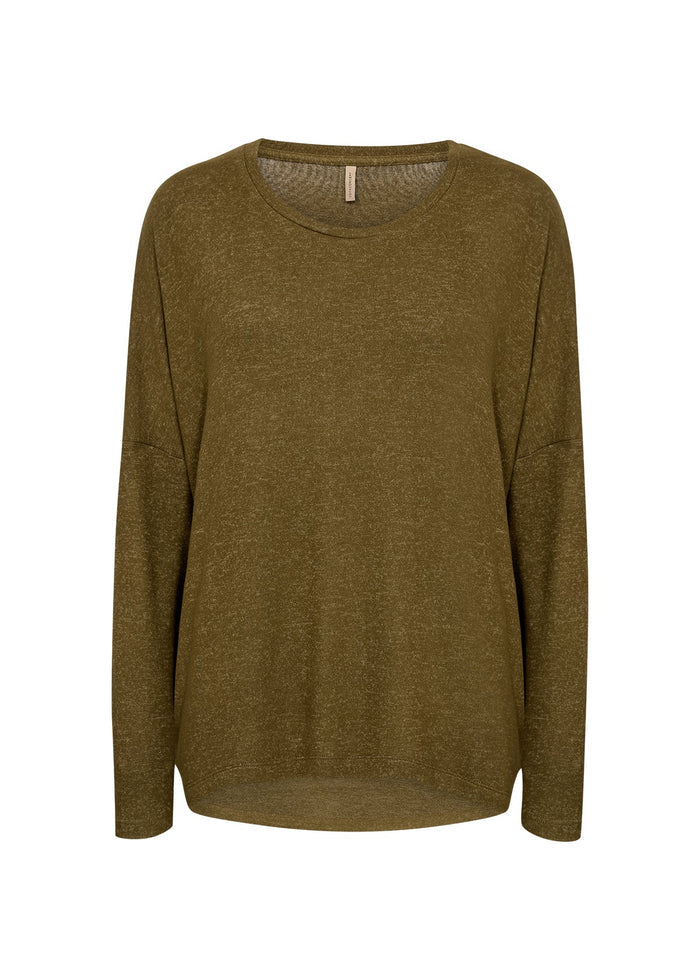 Soya Concept 24788-20 Biara Blouse Dark Olive Melange at Dotique Peak Village