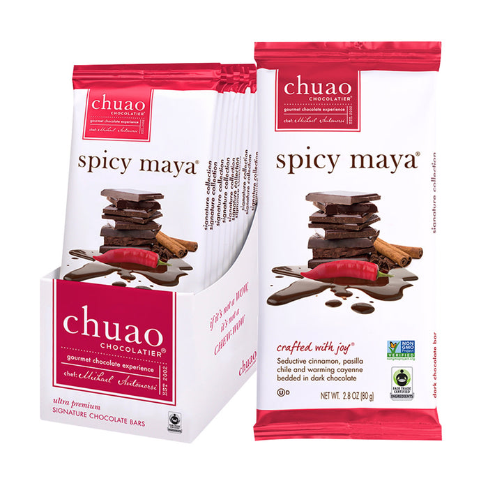 Spicy Maya Chuao Dark Chocolate Bars - 12ct