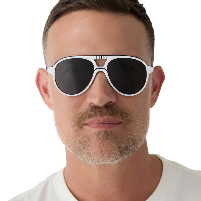 on model - male wearing STORMTROOPER - GALACTIC WHITE + BLACK front