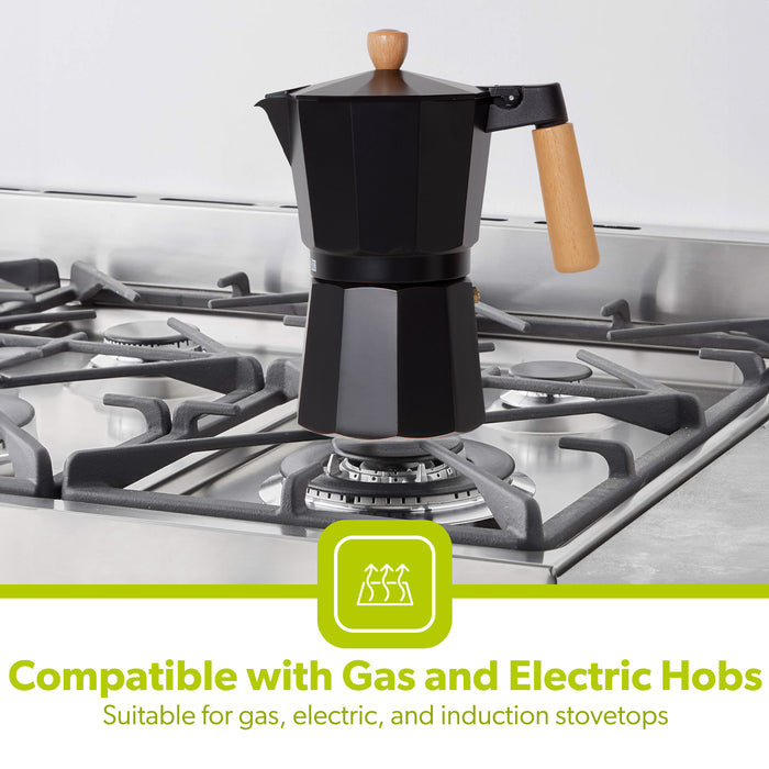 Stovetop Italian Moka Espresso Percolator - 9 Cup Coffee Maker