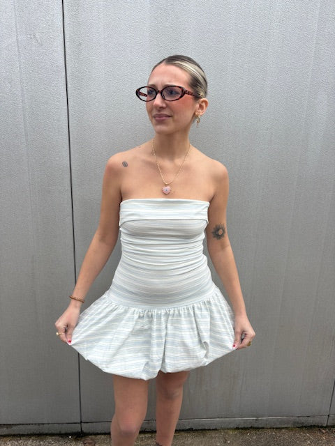 Strapless Bubble Mini Dress