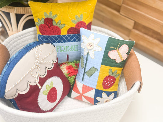 Strawberry Bowl Fillers (Downloadable Sewing and Machine Embroidery Pattern)