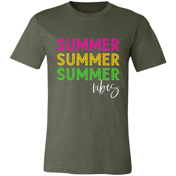 Summer Vibes graphic t-shirt in Heather Military Green