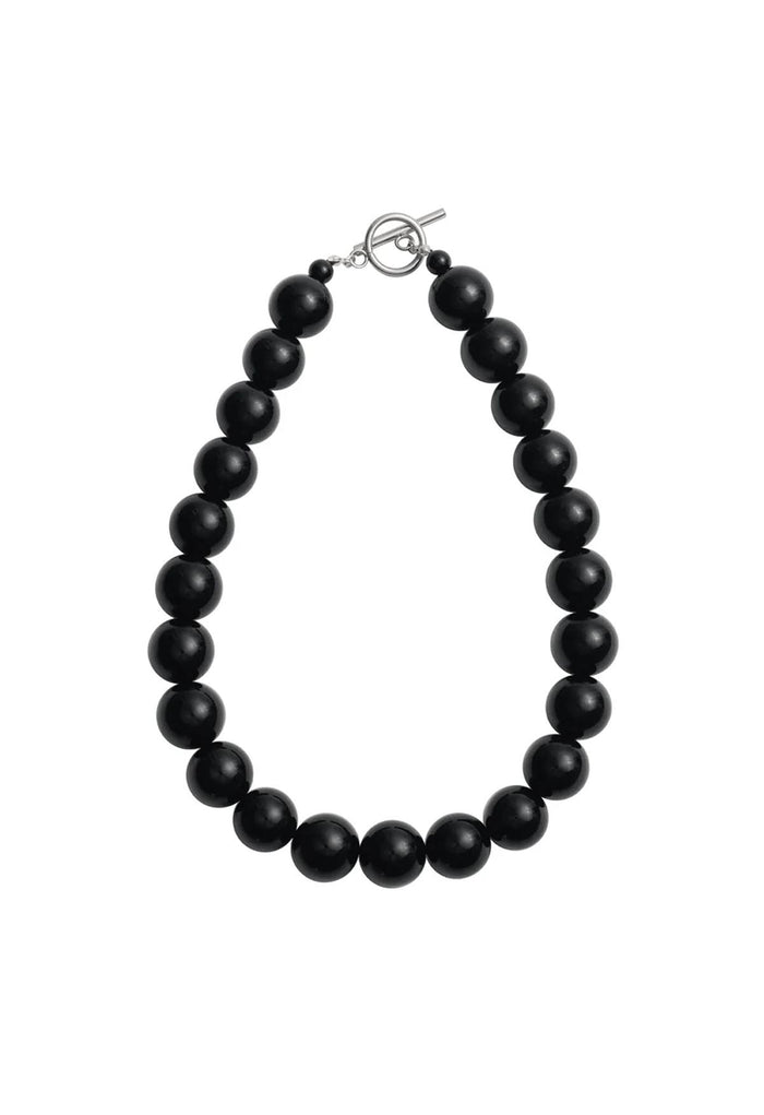 Sun Ray Necklace Onyx Silver 16mm