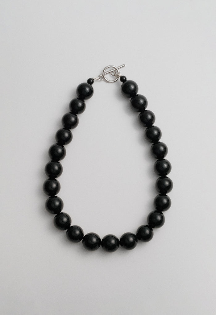 Sun Ray Necklace Onyx Silver 16mm