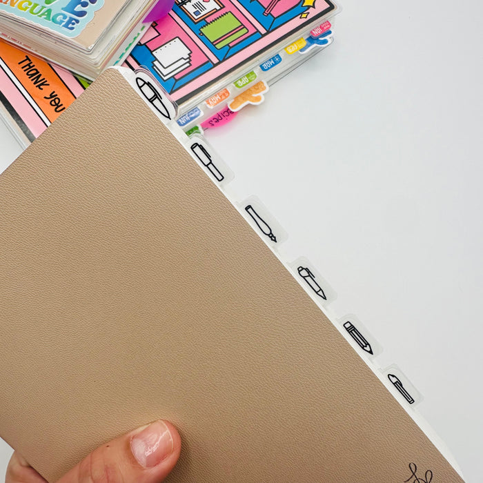 SUPER Mini Pen Doodle Tab Planner Dividers - Set of 6