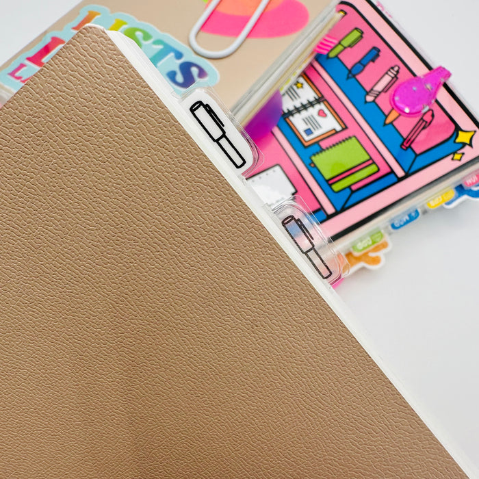 SUPER Mini Pen Doodle Tab Planner Dividers - Set of 6