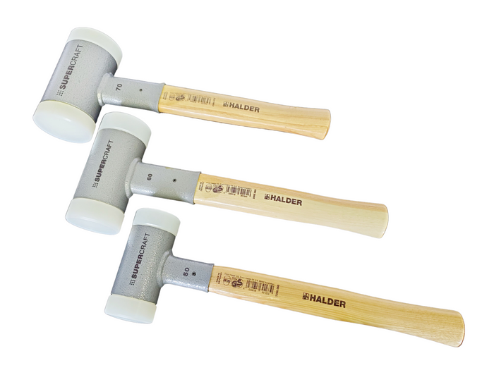 Supercraft Dead Blow Non-Rebounding Hammer w/ Nylon Face Inserts and Hickory Handle-Halder-Atlas Preservation