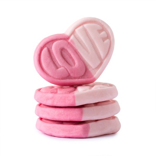 Swedish Style Strawberry Vanilla Hearts Candy - 5 LB