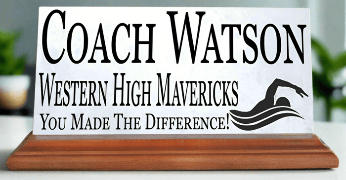 Swim Coach Gift Plaque Custom Swimming Team Appreciation Award For Great Coaches