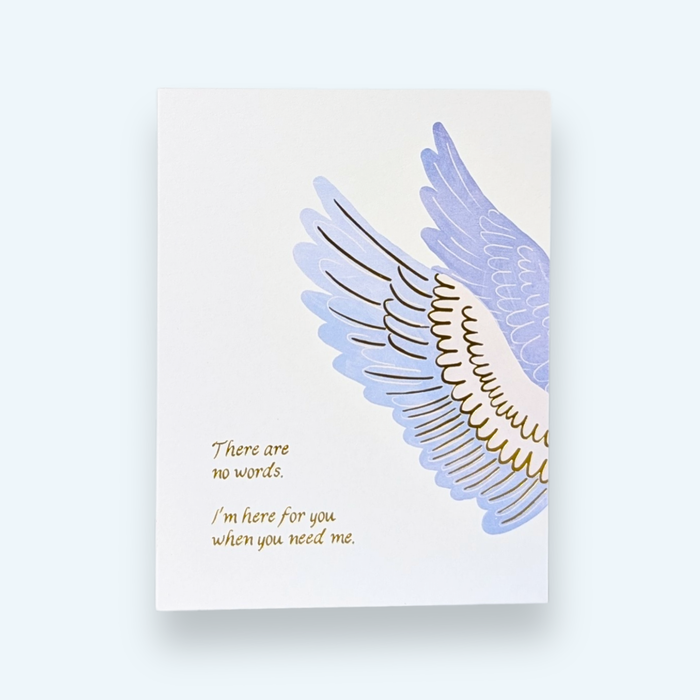 Sympathy Card | Gold Foil "There Are No Words" Wings