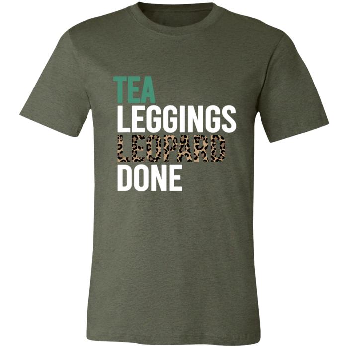 Tea Leopard Leggings Done graphic t-shirt in Heather Military Green