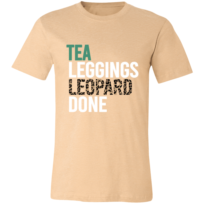 Tea Leopard Leggings Done graphic t-shirt in Heather Sand Dune