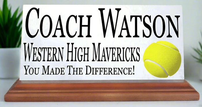 Tennis Coach Gift Plaque Custom Team Appreciation Award For Great Coaches - Broad Bay Personalized Gifts Shipped Fast
