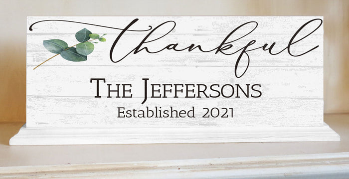 Thankful Family Name Established Sign Inspirational Quote PERSONALIZED - Broad Bay Personalized Gifts Shipped Fast