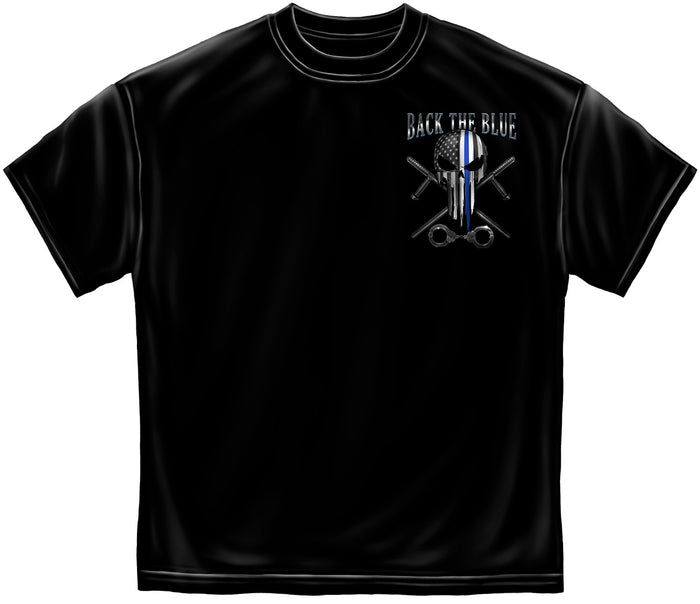 Thin Blue Line Skull Tee