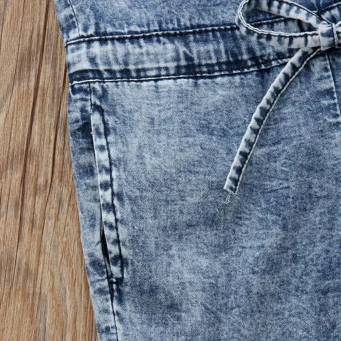 Toddler Girl Denim Overall Romper – Sleeveless One-Piece Jumpsuit Outfit (Casual & Cute)