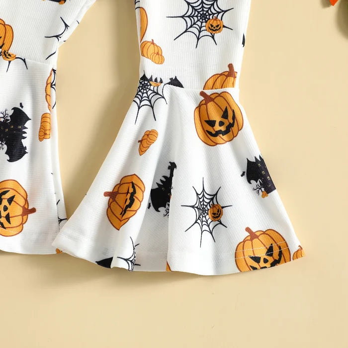 Toddler Halloween Jumpsuit – 0–5Y Sleeveless Spaghetti Strap Bodysuit with Flared Hem for Boys & Girls