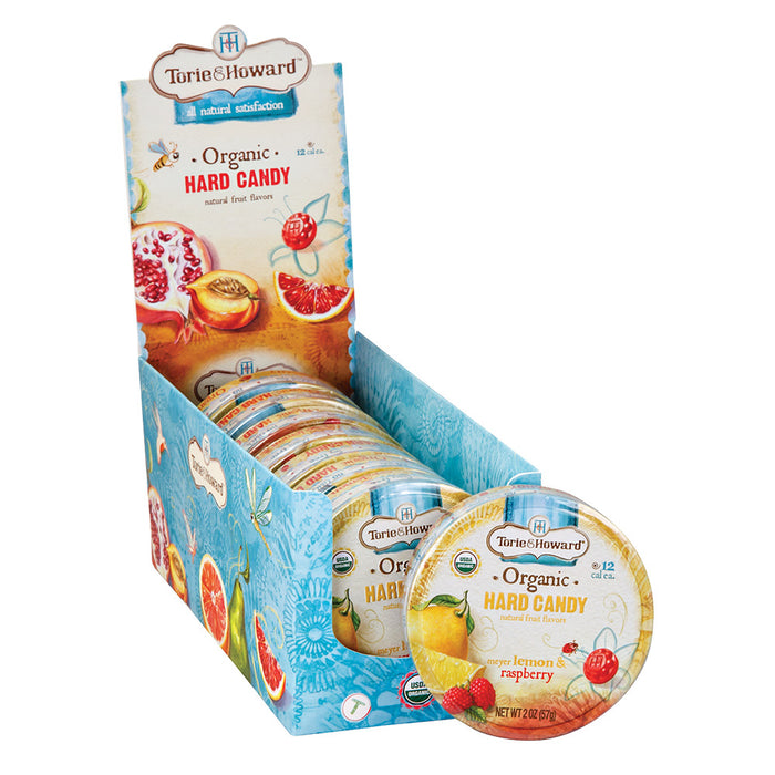 Torie and Howard Meyer Lemon and Raspberry Hard Candy Tin - 8 Count
