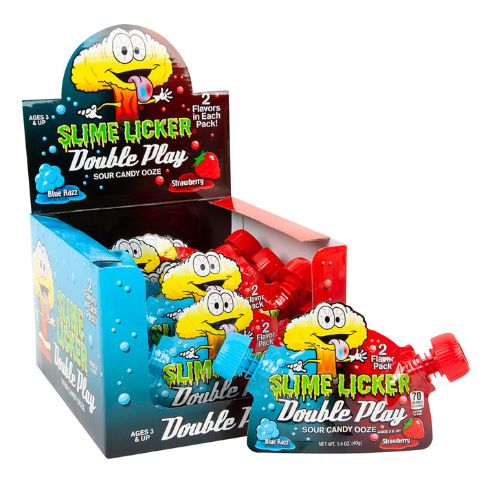 Toxic Waste Sour Candy Double Play Slime Licker Ooze Treats - 12 Count