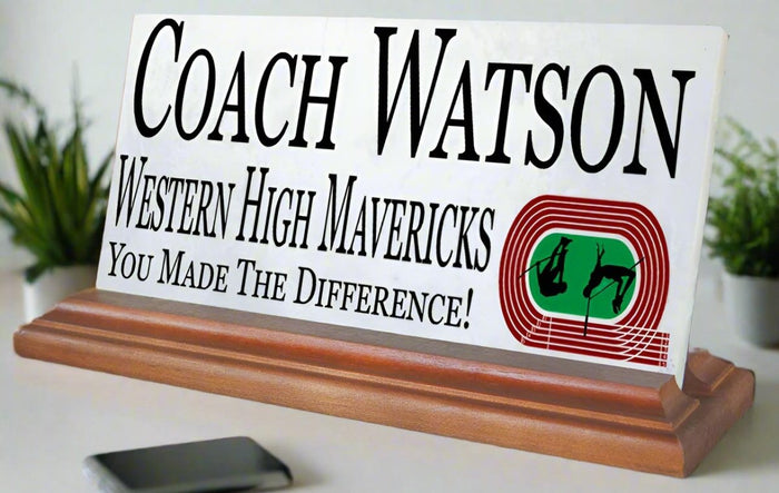 Track Coach Gift Plaque Custom Team Appreciation Award For Great Coaches - Broad Bay Personalized Gifts Shipped Fast