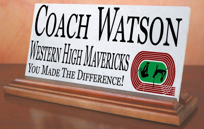 track coach gift plaque