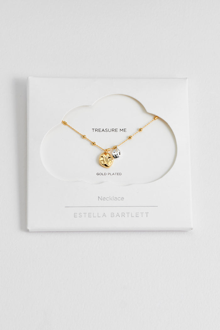 Triple Beaded Chain And Molton Pebbles Necklace