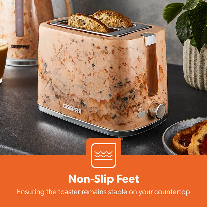 Two-Slice 'Travertine' Bread Toaster With Crumb Tray