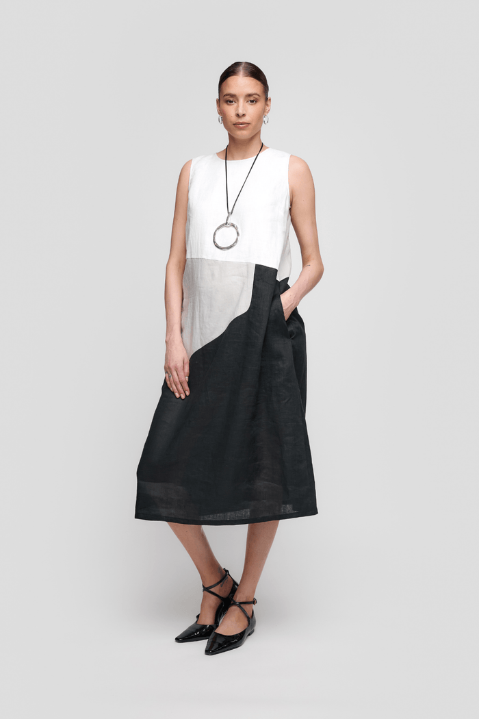 uchuu-cs25-020-black-white-grey-midi-linen-dress-dotique-