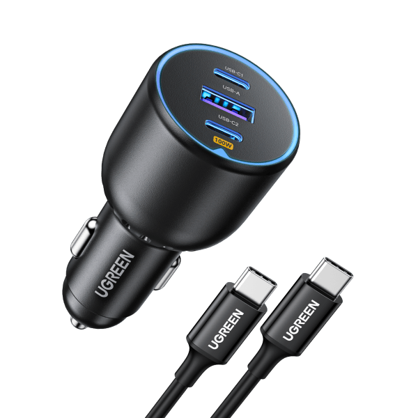 UGREEN 130W 3-Port PD 100W PD3.0/QC4.0/PPS Fast Car Charger - UGREEN
