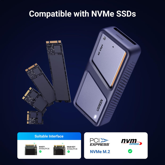 UGREEN 40Gbps M.2 NVMe Enclosure with Cooling Fan - UGREEN EU