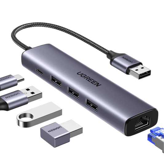 UGREEN USB 3.0 to Ethernet Adapter, 5 in 1 Multiport Hub - UGREEN EU