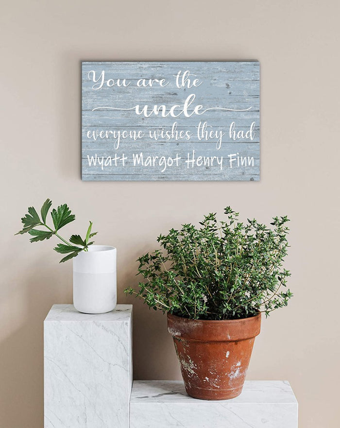 You Are The Uncle Everyone Wishes They Had Sign With Names of Nieces and Nephews - Broad Bay Personalized Gifts Shipped Fast