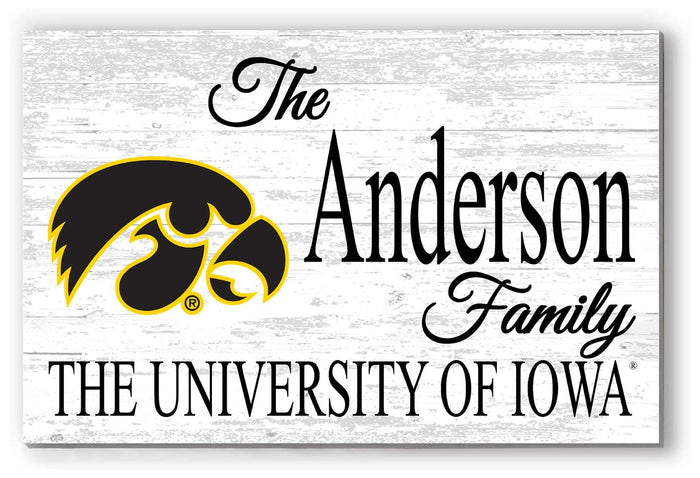 University of Iowa Family Name Sign for Iowa Hawkeyes Alumni, Fans or Graduation - Broad Bay Personalized Gifts Shipped Fast