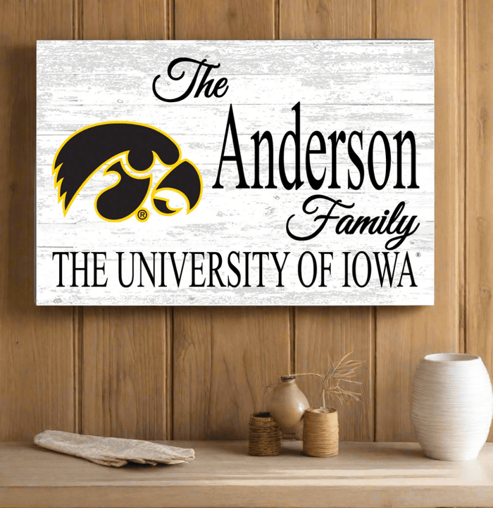 University of Iowa Family Name Sign for Iowa Hawkeyes Alumni, Fans or Graduation - Broad Bay Personalized Gifts Shipped Fast