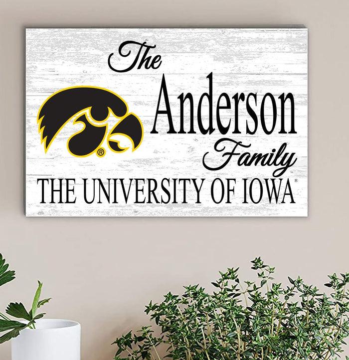 University of Iowa Family Name Sign for Iowa Hawkeyes Alumni, Fans or Graduation - Broad Bay Personalized Gifts Shipped Fast