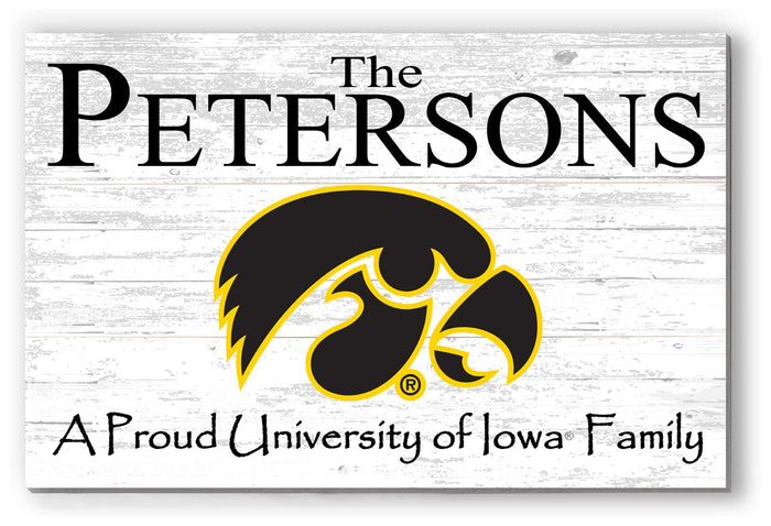University of Iowa Family Name Sign for Iowa Hawkeyes Alumni, Fans or Graduation - Broad Bay Personalized Gifts Shipped Fast