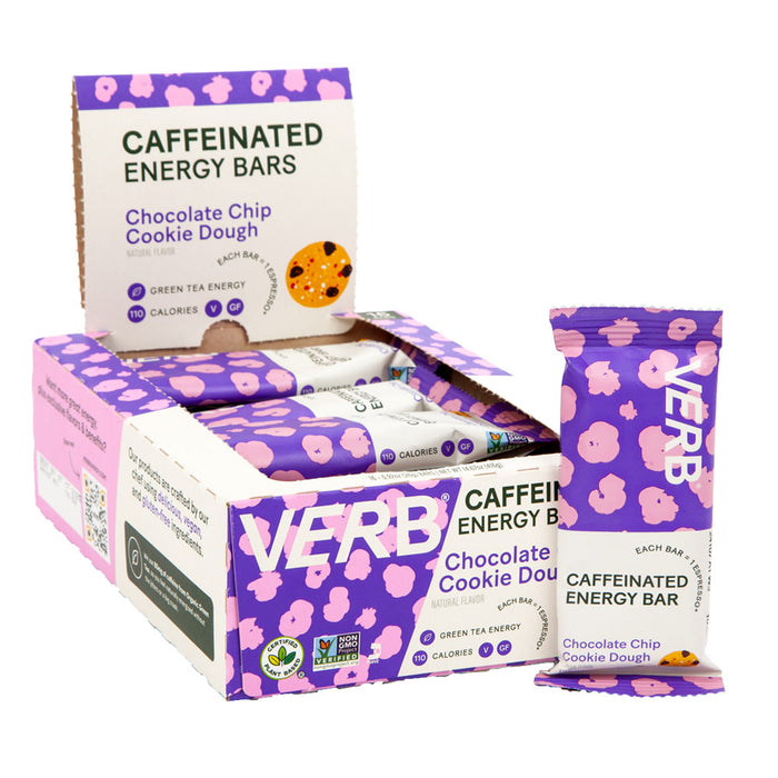 Verb Energy Cookie Dough Chocolate Chip Snack Bars - 16 Count