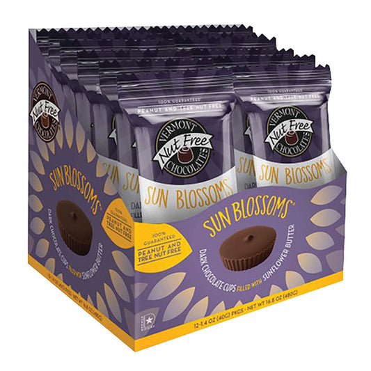 Vermont Nut Free Choc Dark Chocolate Sun Blossoms Chocolate Candy - 12 Count