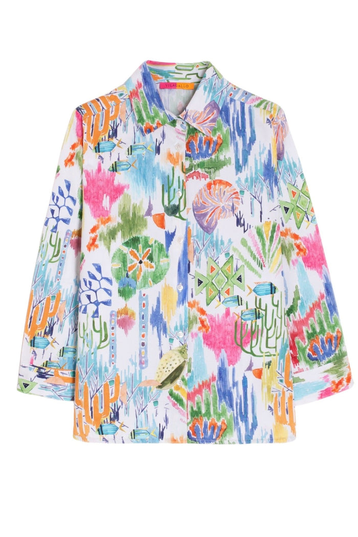 Vilagallo 32295 Shirt Poline Acuarela Fondo Marino – Watercolour Marine Print - Dotique - Vilagallo
