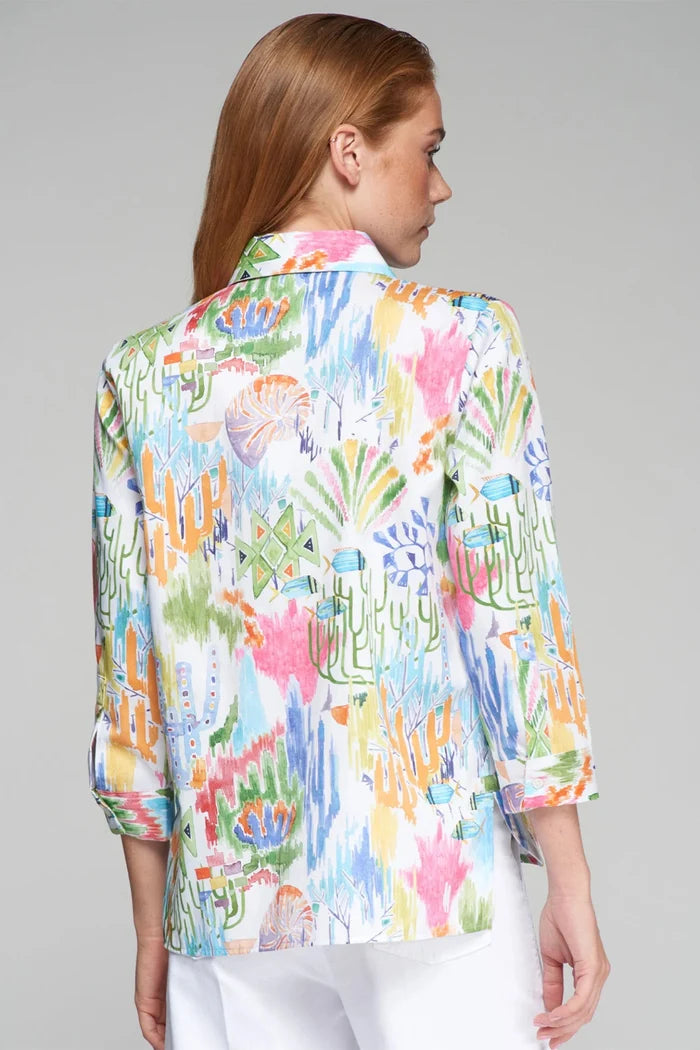 Vilagallo 32295 Shirt Poline Acuarela Fondo Marino – Watercolour Marine Print - Dotique - Vilagallo